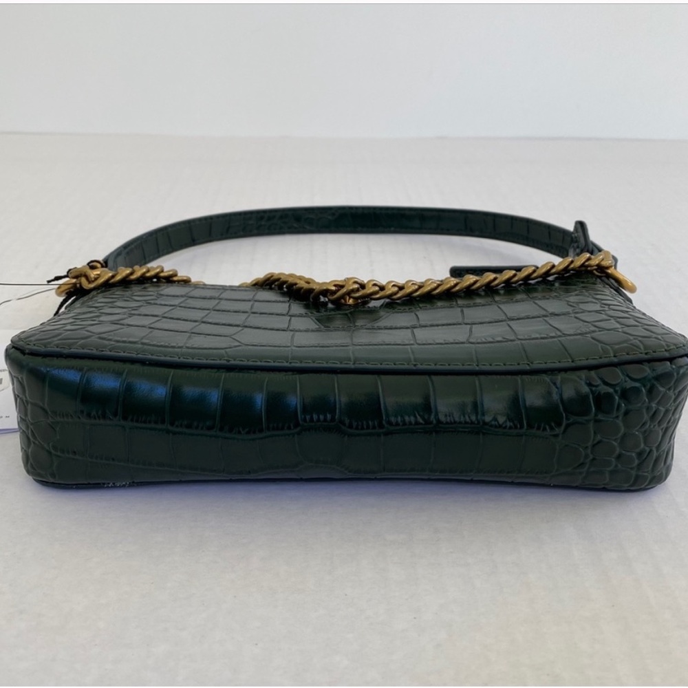 NWT Kurt Geiger Leather Shoreditch Pochette Dark Green - Picture 5 of 6